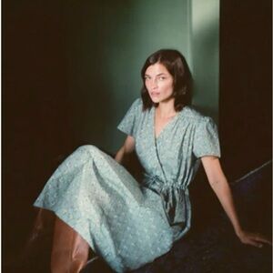 Christy Dawn Light Blue Floral Midi Dress